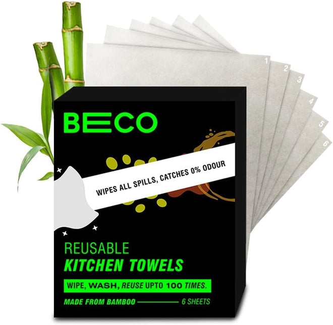 Reusable Bamboo Kitchen Towel - 6 Sheets