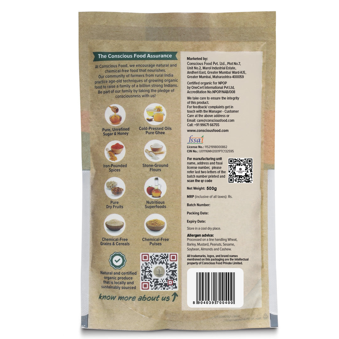 Conscious Food Ragi Atta (Finger Millet Flour) 500 g pack