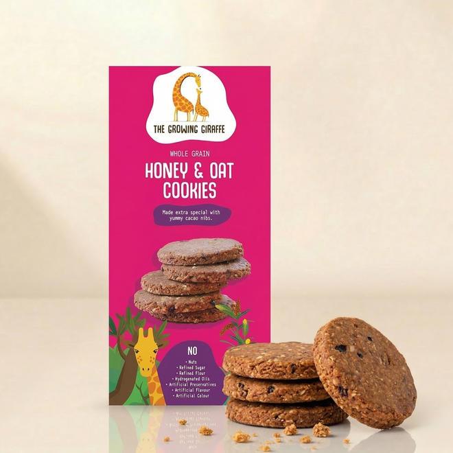 Honey & Oat Cookies with Cacao Nibs - 180 g