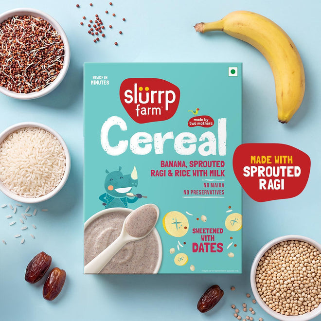 Banana, Ragi and Rice Cereal with Milk